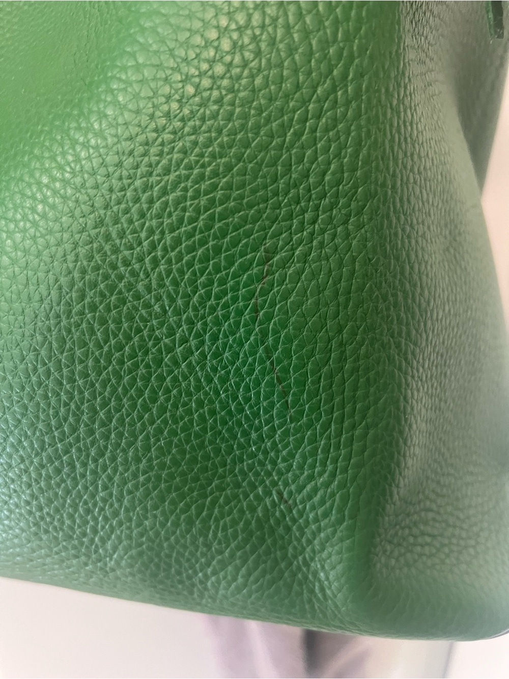 Tory Burch Emerald Green Pebbled Leather Tote with Tassel - Picture 4 of 6